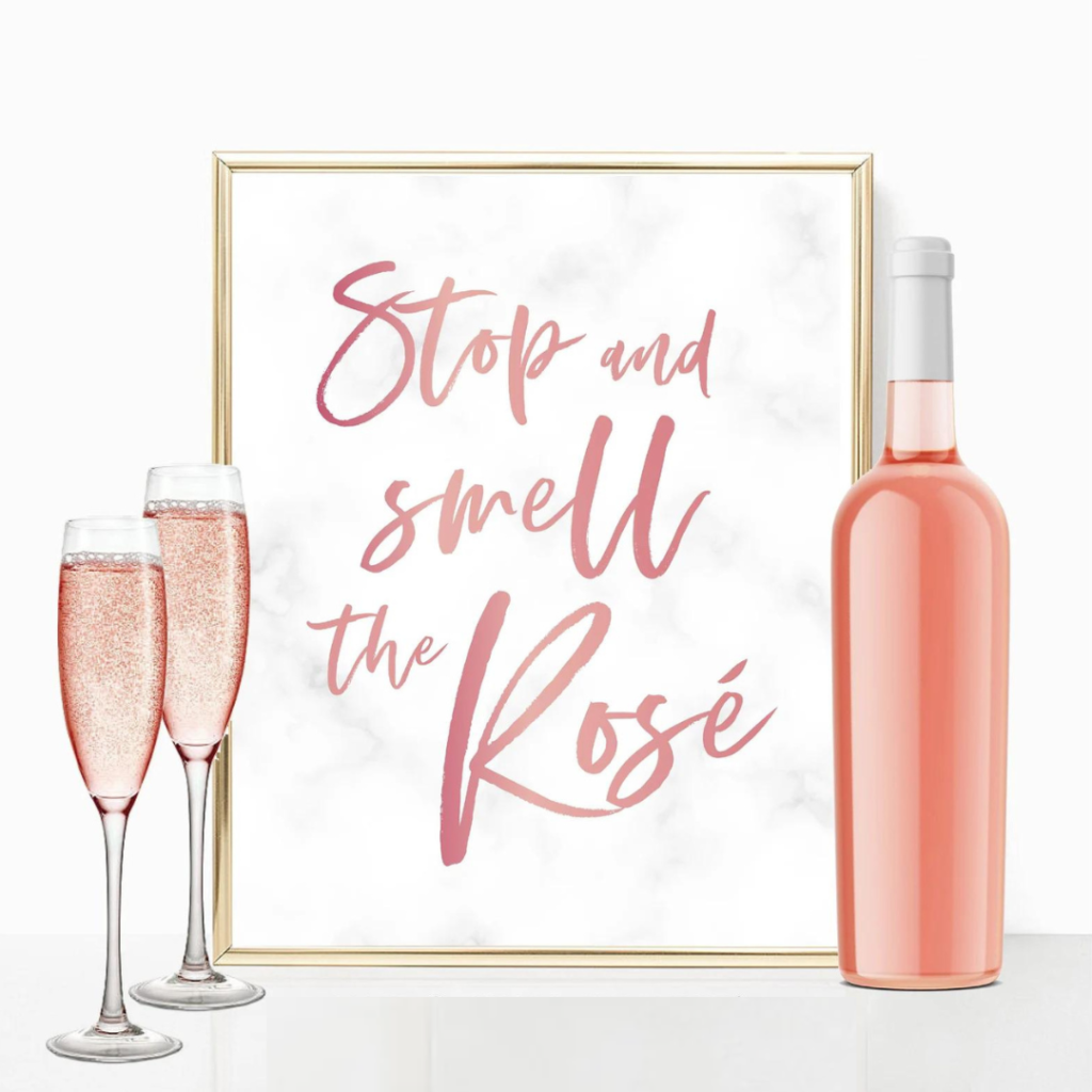 Roses and rosé bridal shower theme