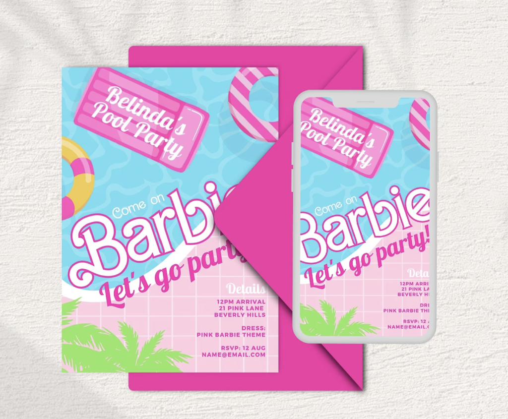 barbie bachelorette party invitations