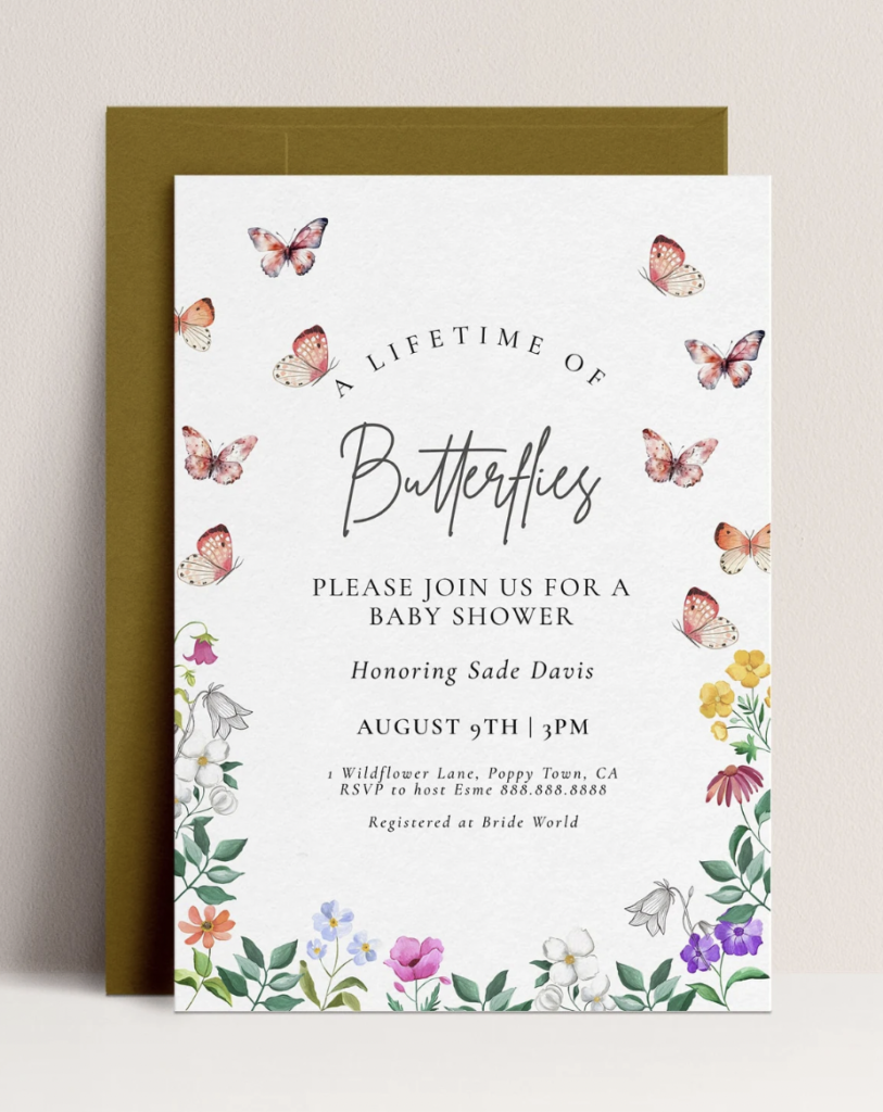 butterfly bridal shower invitations