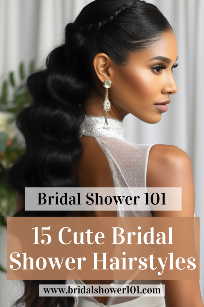 bridal shower hair low textured ponytail