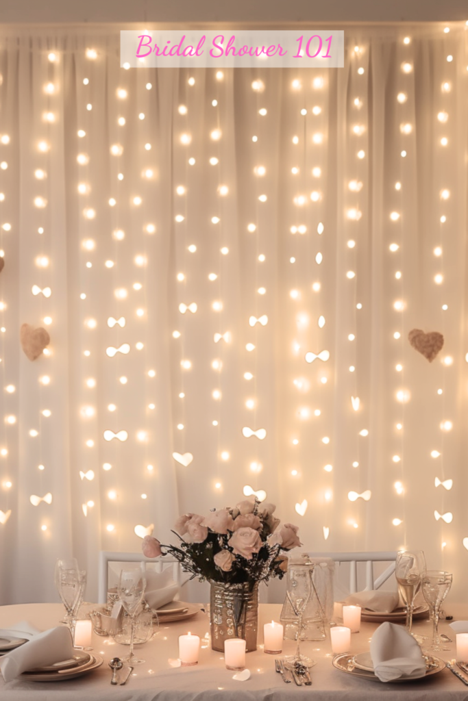 last-minute easy bridal shower decorations lights