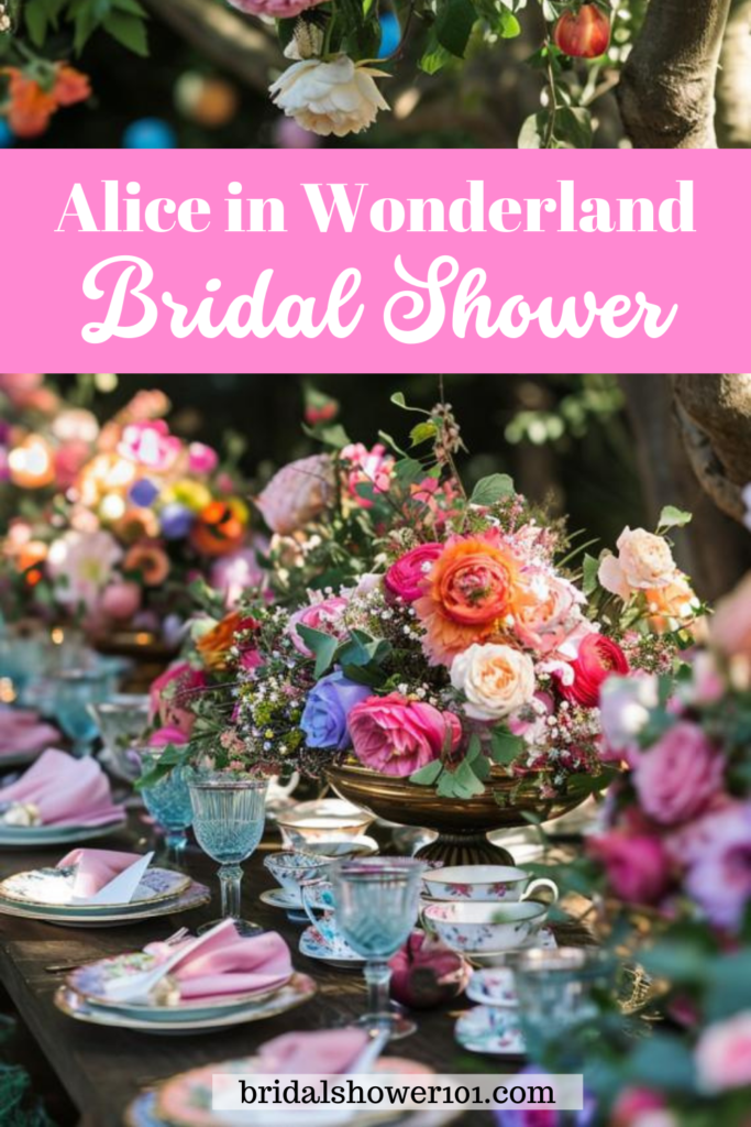 alice in wondeland bridal shower pin