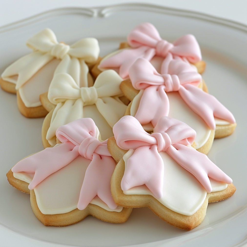 bow bridal shower cookies