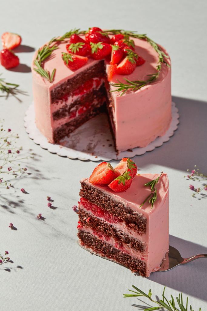 strawberry bridal shower cake