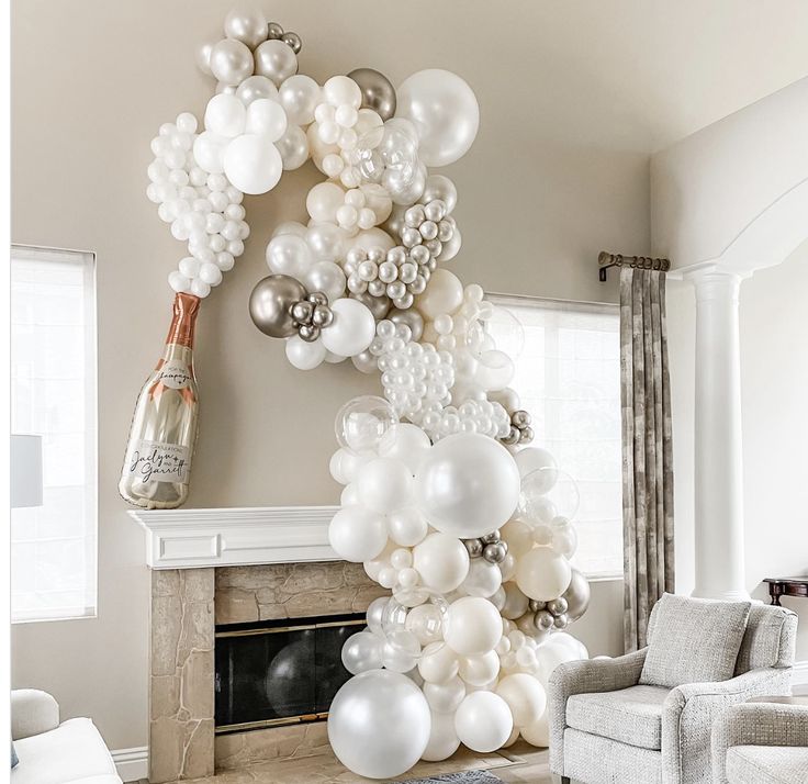 Pearls and Prosecco Bridal Shower Balloons
