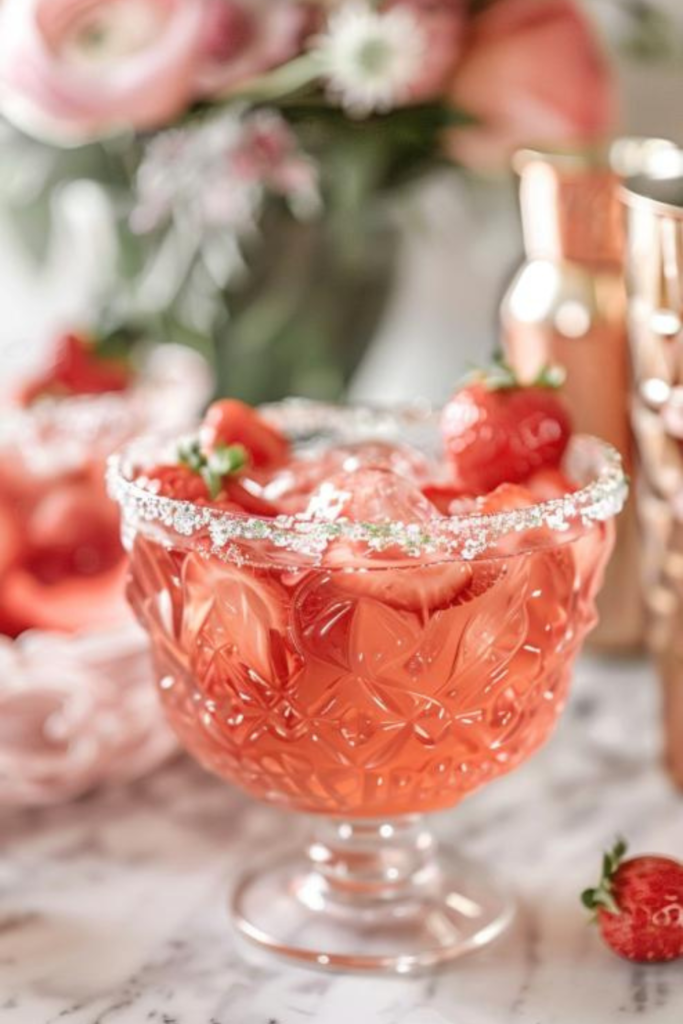 strawberry bridal shower  drink