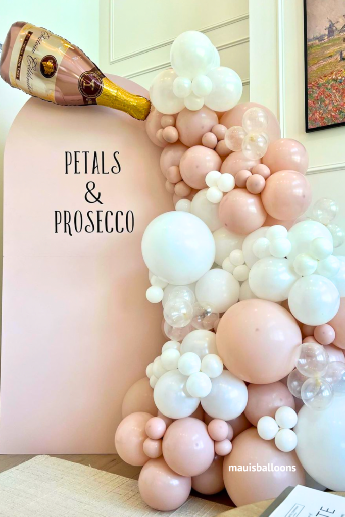 petals and prosecco balloons