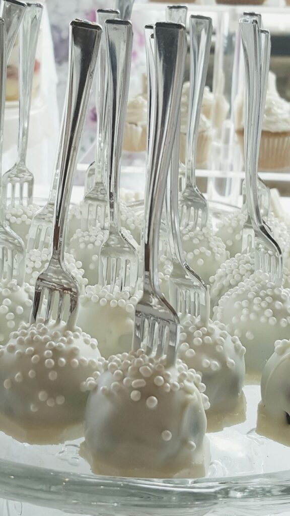Pearls and Prosecco Bridal Shower Cake Pops