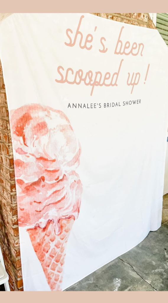 she's been scooped up bridal shower signage