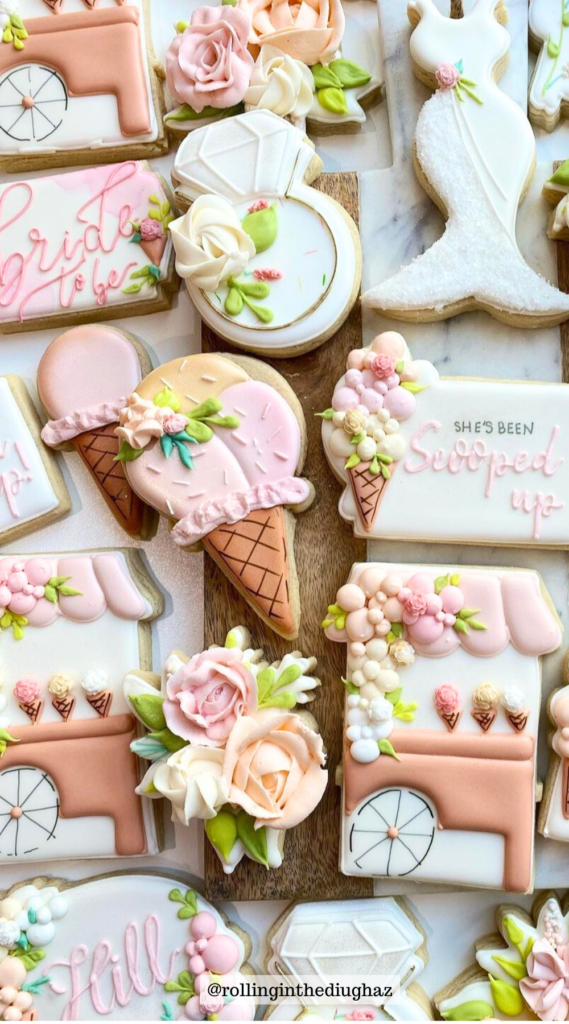 she's been scooped up bridal shower cookies