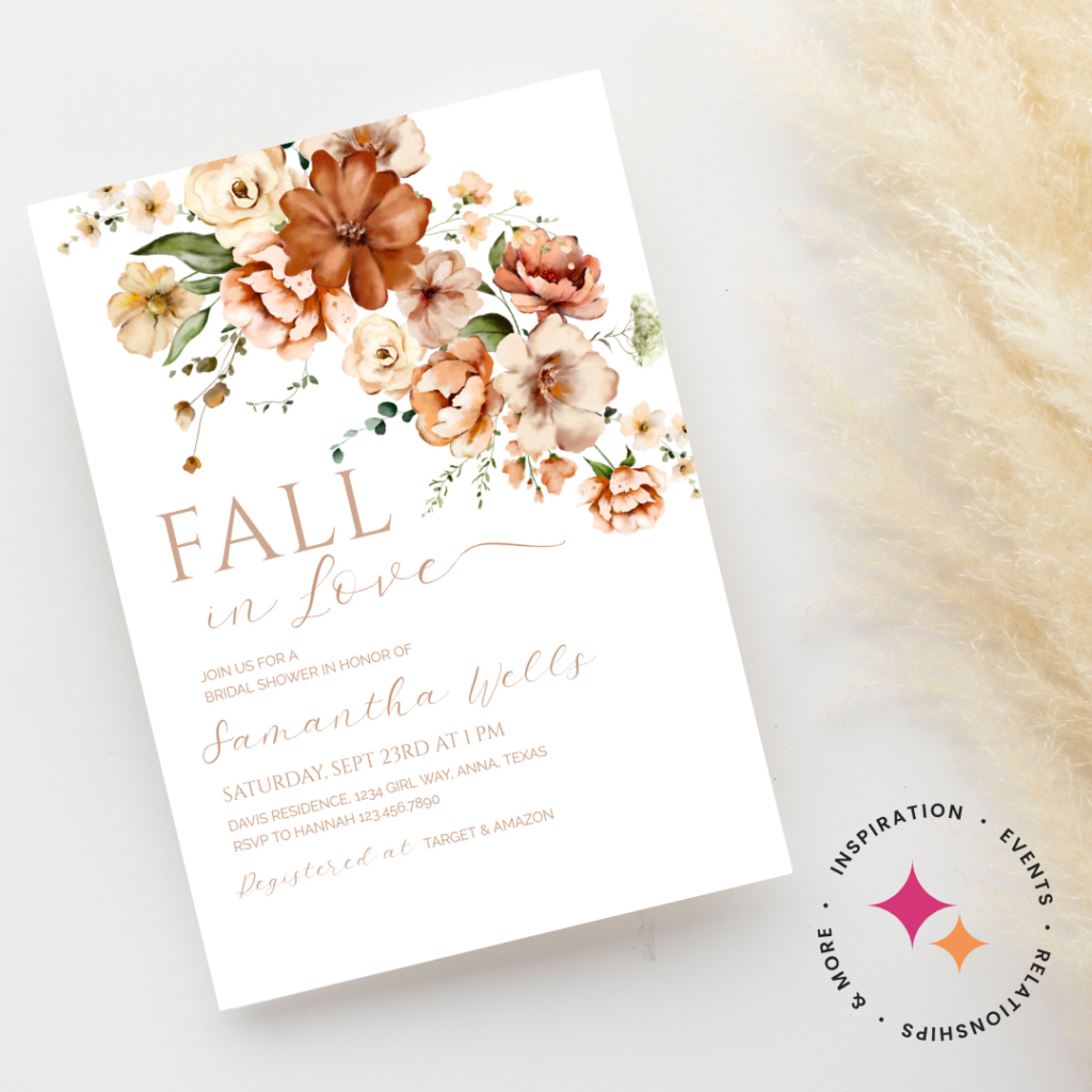 fall themed bridal shower invitations