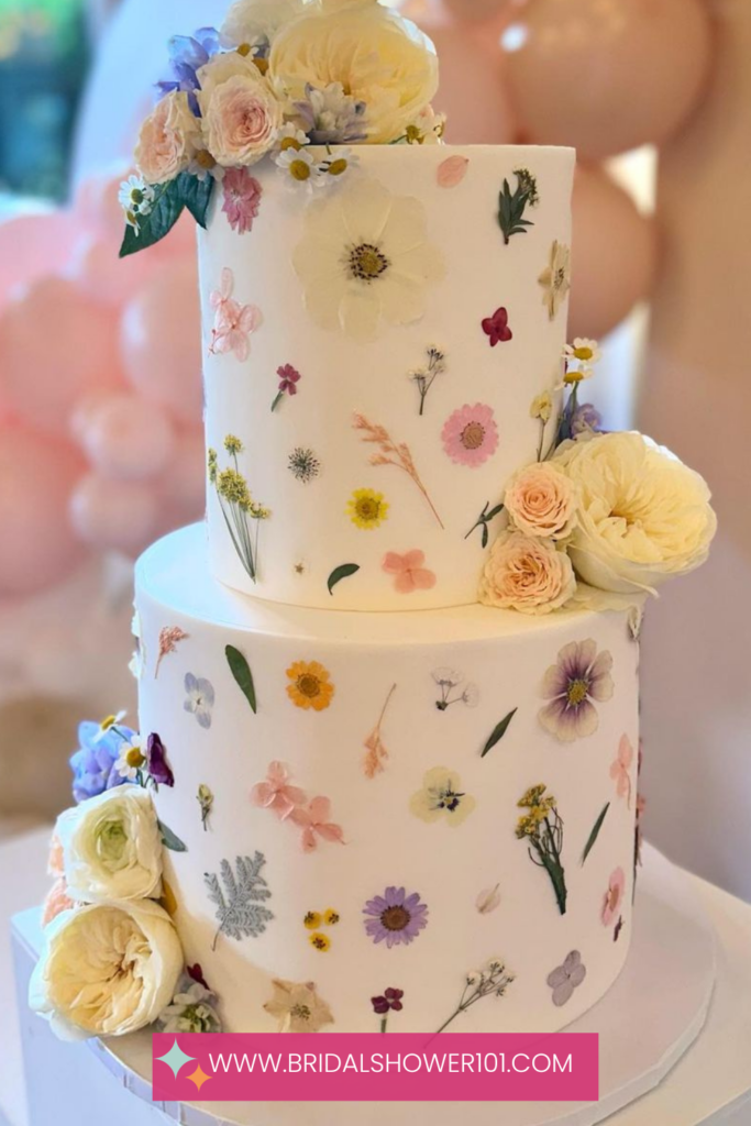 wildflower bridal shower cake